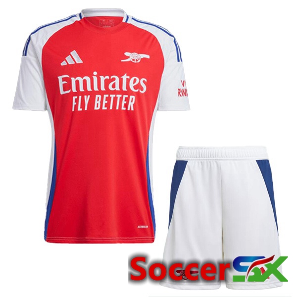 Arsenal Kids Home Soccer Jersey Red White 2024/2025