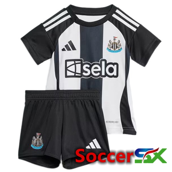 Newcastle United Kids Home Soccer Jersey White Black 2024/2025