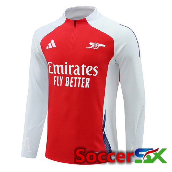 Arsenal Training Sweatshirt Red White 2024/2025