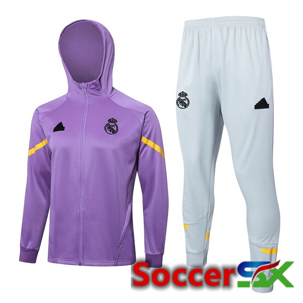 Real Madrid Training Sweatshirt Hoodie Purple 2024/2025