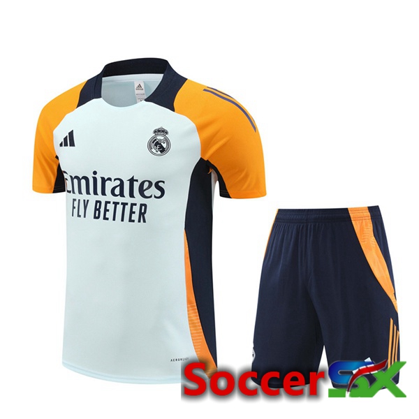 Real Madrid kit Training T Shirt + Shorts Grey 2024/2025