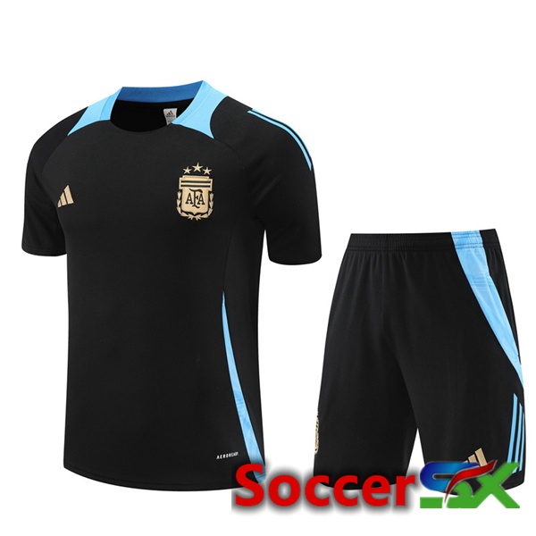 Argentina kit Training T Shirt + Shorts Black 2024/2025