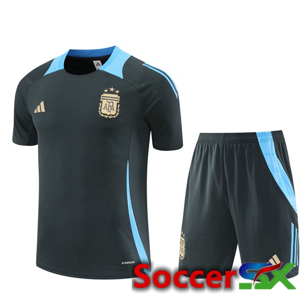 Argentina kit Training T Shirt + Shorts Grey 2024/2025