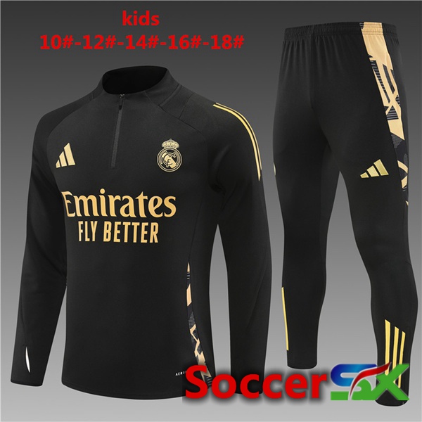 Real Madrid Kids kit Training Tracksuit Black 2024/2025