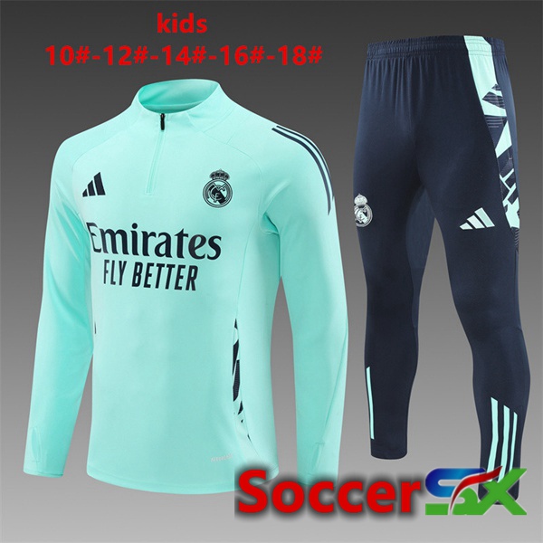 Real Madrid Kids kit Training Tracksuit Green 2024/2025