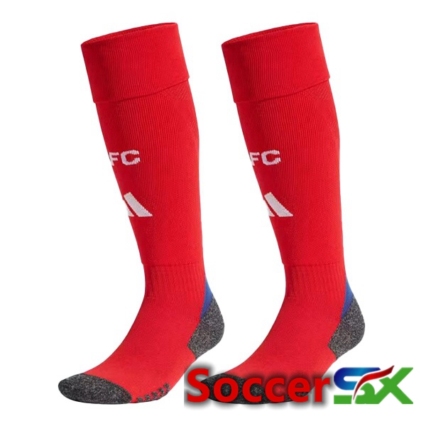 Arsenal Home Soccer Socks Red White 2024/2025