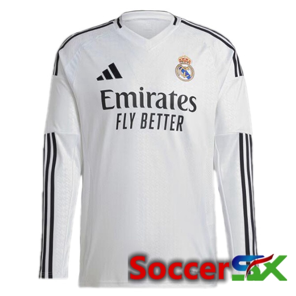 Real Madrid Home Soccer Jersey Long sleeve White 2024/2025