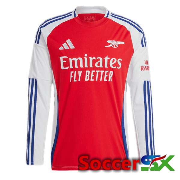 Arsenal Home Soccer Jersey Long sleeve Red White 2024/2025