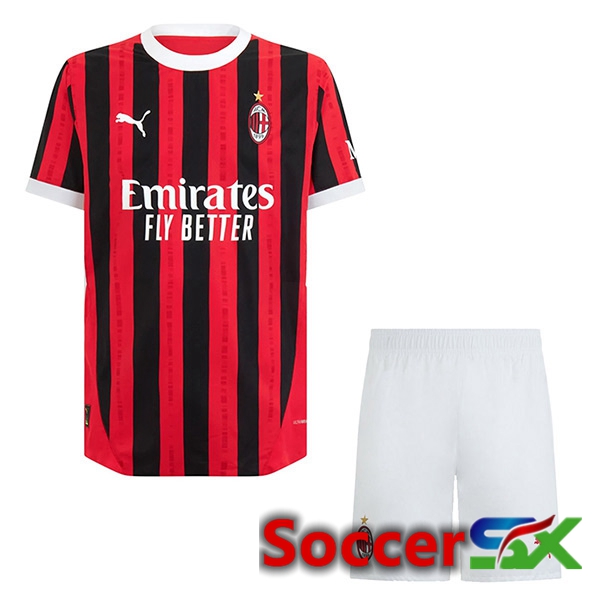 AC Milan Kids Home New Soccer Jersey 2024/2025