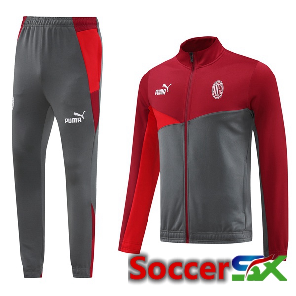 AC Milan Training Jacket Suit Red Grey 2024/2025