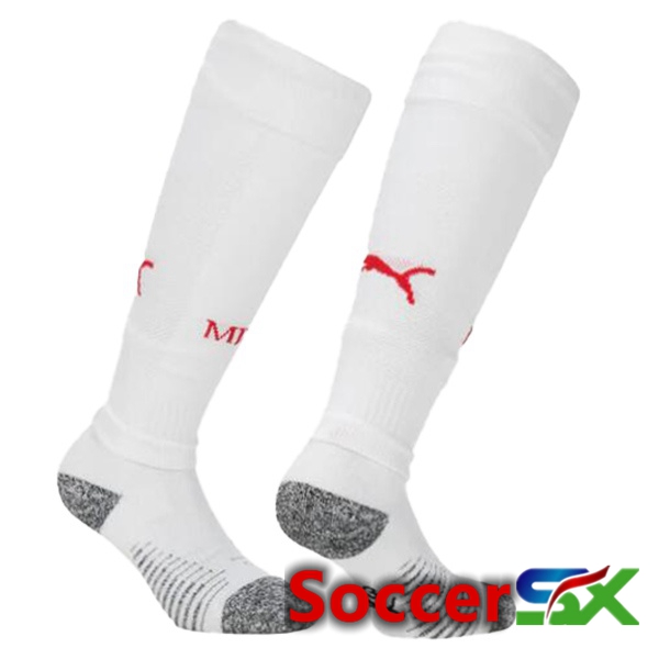 AC Milan Home Soccer Socks Red White 2024/2025