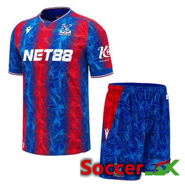 Crystal Palace Kids Home Soccer Jersey Red Blue 2024/2025