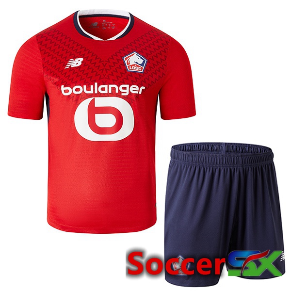 Lille OSC Kids Home Soccer Jersey Red 2024/2025