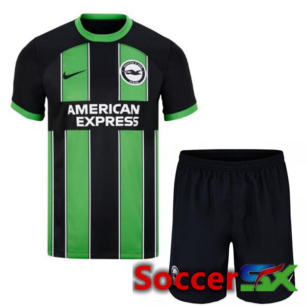 FC Brighton Kids Third Soccer Jersey Green Black 2024/2025