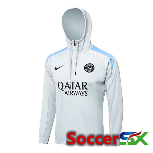 Paris PSG Training Sweatshirt Hoodie White 2024/2025