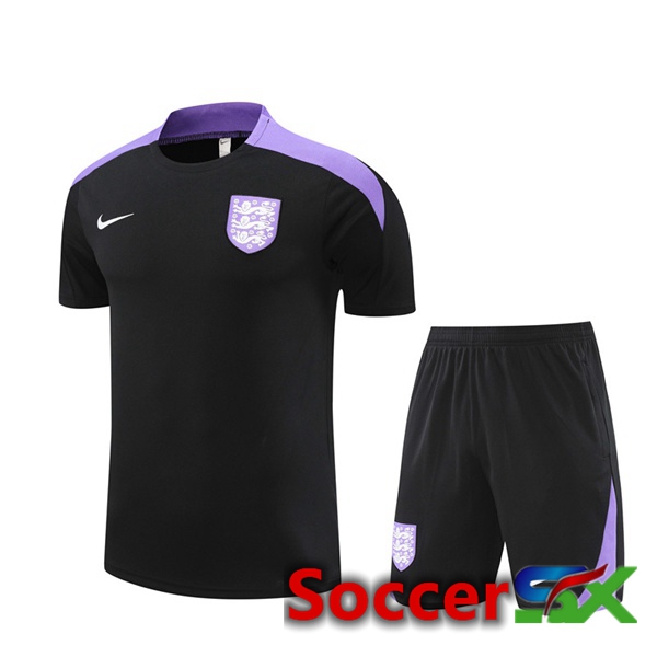 England kit Training T Shirt + Shorts Black 2024/2025