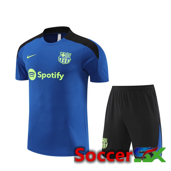 FC Barcelona kit Training T Shirt + Shorts Blue 2024/2025