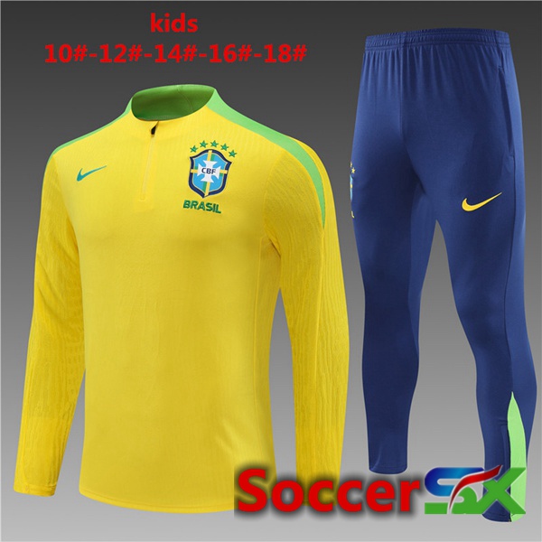 Brazil Kids kit Training Tracksuit Yellow 2024/2025