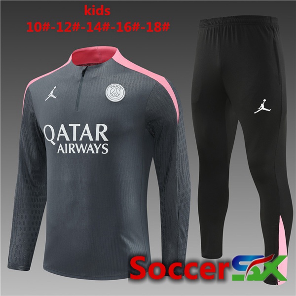 Paris PSG Kids kit Training Tracksuit Grey 2024/2025