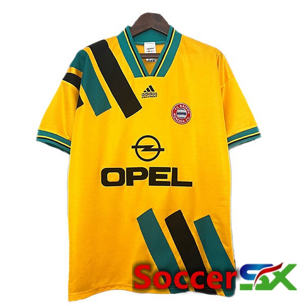 Bayern Munich Retro Away Soccer Jersey Yellow 1993-1995