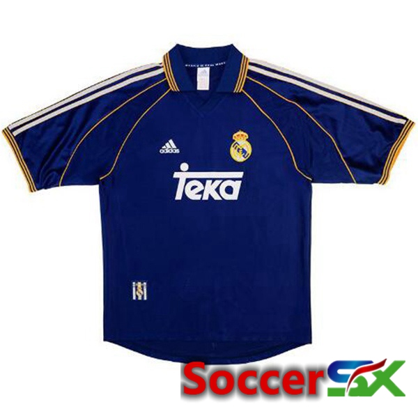 Real Madrid Retro Third Soccer Jersey Blue Royal 1998-1999