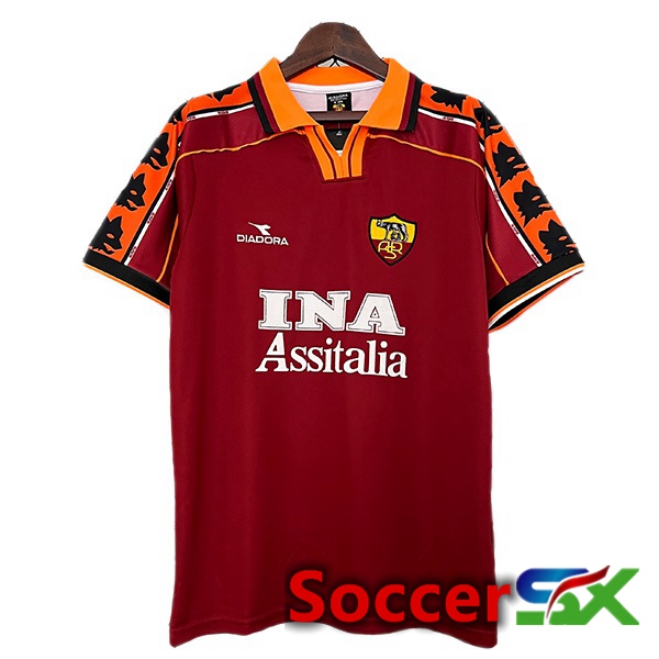 AS Roma Retro Home Soccer Jersey Red 1998-1999