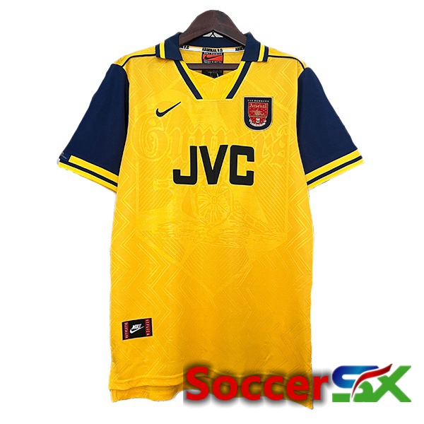 Arsenal Retro Away Soccer Jersey Yellow 1996-1997