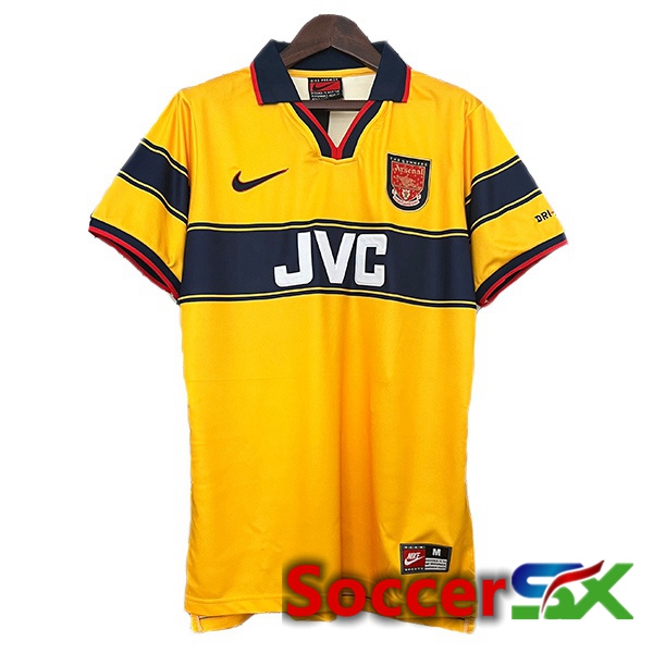 Arsenal Retro Away Soccer Jersey Yellow 1997-1999