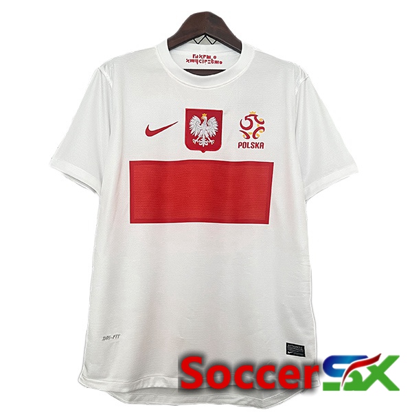 Poland Retro Home Soccer Jersey White 2012