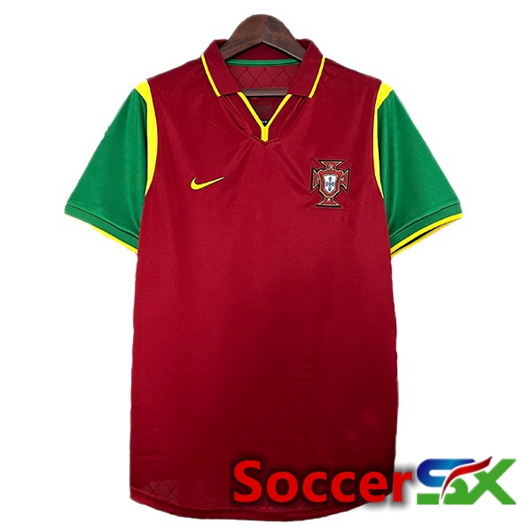 Portugal Retro Home Soccer Jersey Red 1999