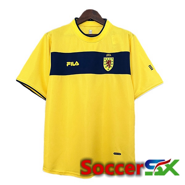 Scotland Retro Away Soccer Jersey Yellow 2000