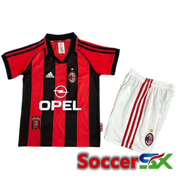 AC Milan Retro Kids Home Soccer Jersey 1998/1999