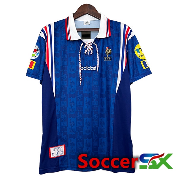 France Retro Home Soccer Jersey 1996