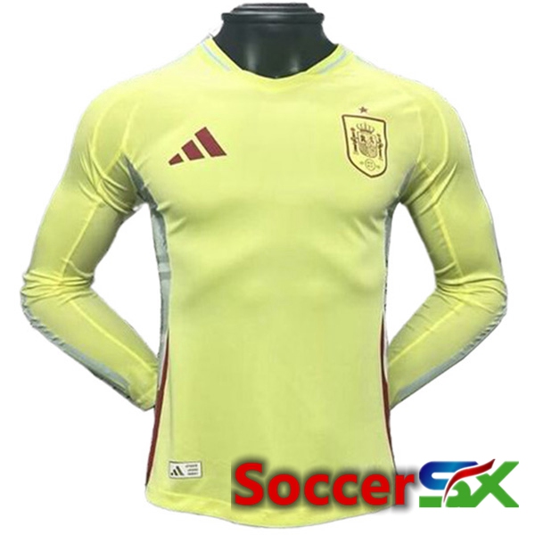 Spain Away Soccer Jersey Long sleeve UEFA Euro 2024