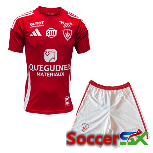 Stade Brestois Kids Home Soccer Jersey Red 2024/2025