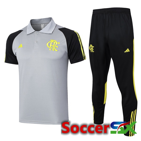 Flamengo Soccer Polo + Training Pants Grey 2024/2025