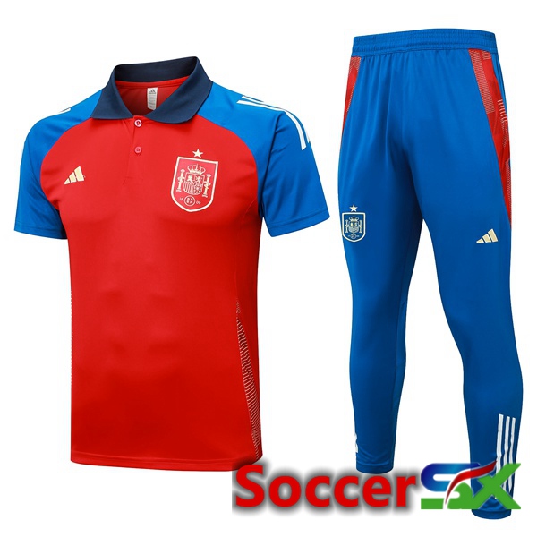 Spain Soccer Polo + Training Pants Red 2024/2025