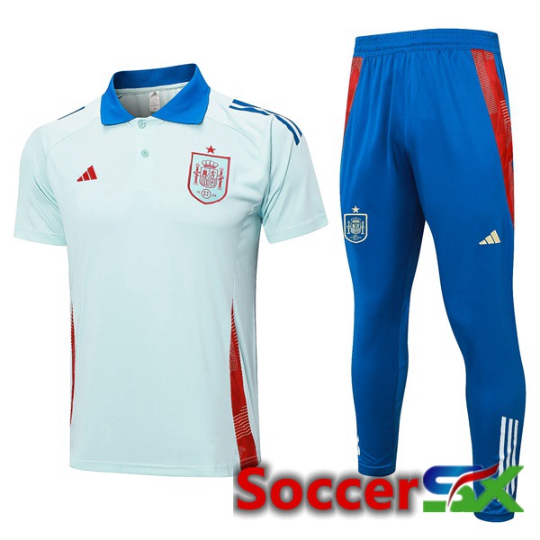 Spain Soccer Polo + Training Pants Blue 2024/2025