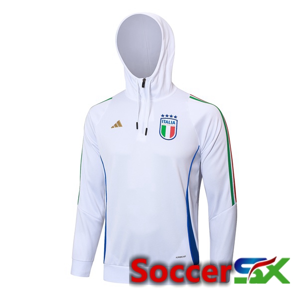 Italy Training Sweatshirt Hoodie White 2024/2025