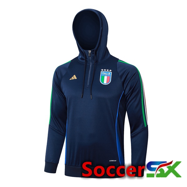 Italy Training Sweatshirt Hoodie Blue Royal 2024/2025