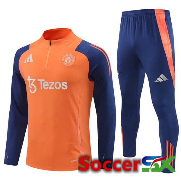 Manchester United kit Training Tracksuit Orange 2024/2025