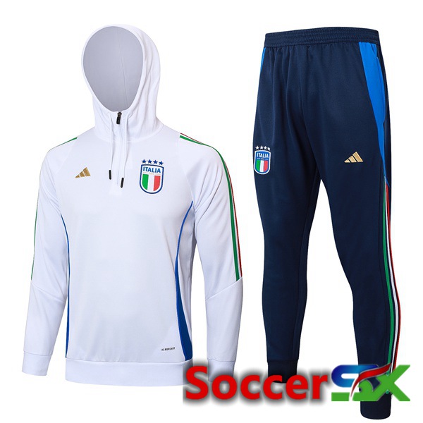 Italy Training Tracksuit Sweatshirt HoodieWhite 2024/2025