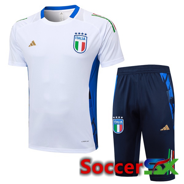 Italy kit Training T Shirt + Shorts White 2024/2025