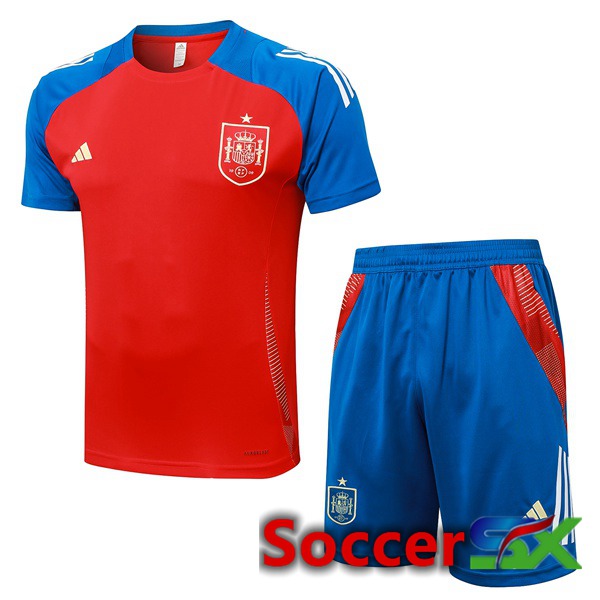 Spain kit Training T Shirt + Shorts Red 2024/2025