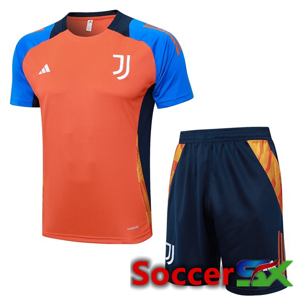 Juventus kit Training T Shirt + Shorts Orange 2024/2025