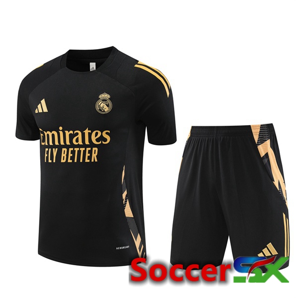 Real Madrid kit Training T Shirt + Shorts Black 2024/2025