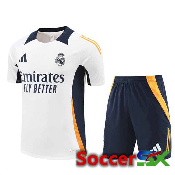 Real Madrid kit Training T Shirt + Shorts White 2024/2025