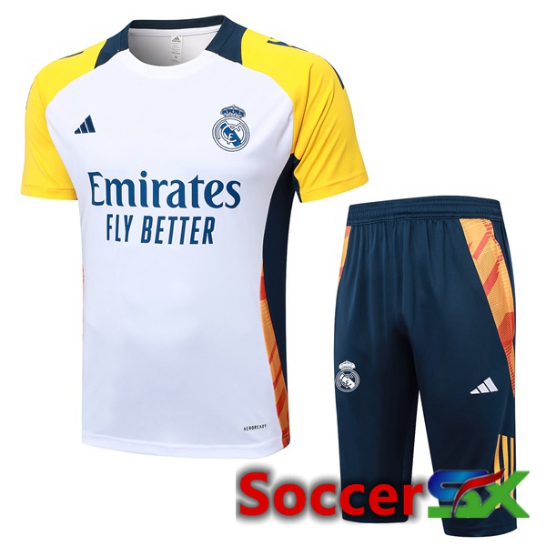 Real Madrid kit Training T Shirt + Shorts White 2024/2025