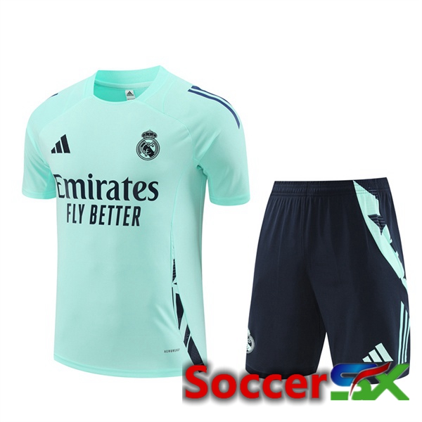 Real Madrid kit Training T Shirt + Shorts Green 2024/2025