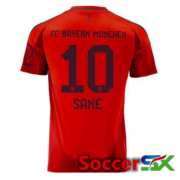 Bayern Munich (Sané 10) Home Soccer Jersey Red 2024/2025